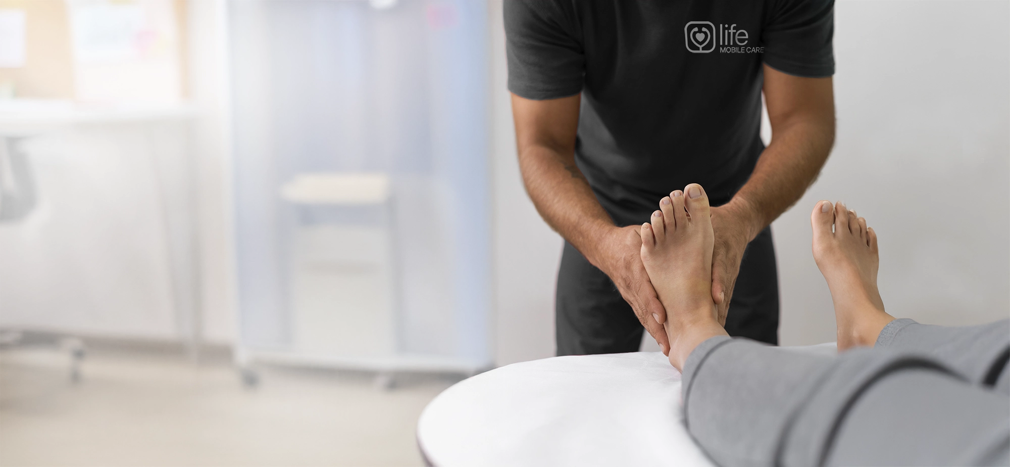 Podiatrist performing foot massage