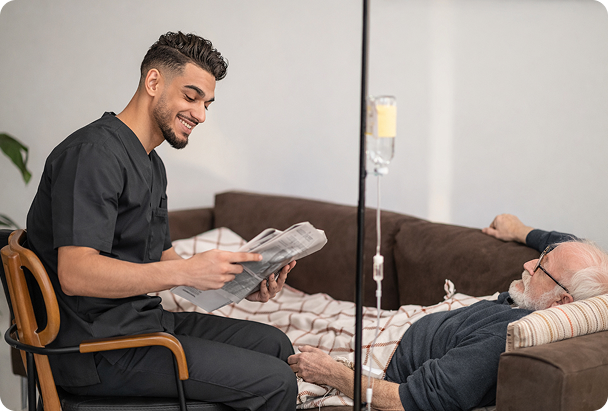 doctor and patient smiling